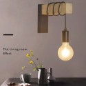 Wood Wall Lamp Industrial Design Retro Wall Lamp Fixture Living Room Decoration Wall Lamp(E27 base)