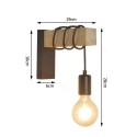 Wood Wall Lamp Industrial Design Retro Wall Lamp Fixture Living Room Decoration Wall Lamp(E27 base)