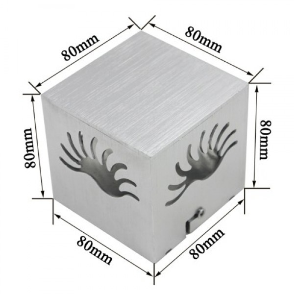 AC85-265V 3W LED Square Wall Lamp Hollow-out Palm Design Wall Light