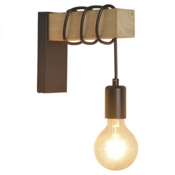 Wood Wall Lamp Industrial Design Retro Wall Lamp Fixture Living Room Decoration Wall Lamp(E27 base)