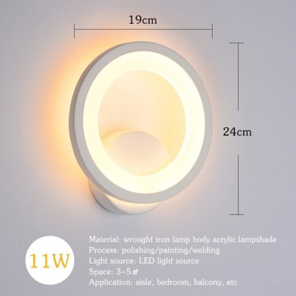 Round Wall Mount Light Vintage Wall Sconces Lighting LEDs Wall Lamp Light Fixture for Bedside Corridor Bedroom Living Room Hallw