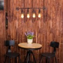 Retro Vintage Personality Bronze Metal Water Pipe Shaped Wall Lamp Holder Light Base for 4 E27 Bulbs Room Bar Decoration