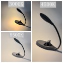 Rechargeable Book Light Clip-on Reading Light Eye-Care LED Light 3 Color Temperature Stepless Dimming with Magnet for Bookworms 