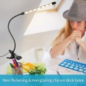 LEDs Clip-on Desk Lamp Dimmable Flexible Lighting Angle Reading Light 3 Lighting Modes &amp; 10 Brightness Levels