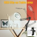 Tomshine Flexible Clamp-on Table Lamp with 8x Magnifier Swing Arm Dimmable LEDs Desk Light