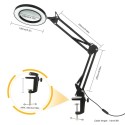 Tomshine Flexible Clamp-on Table Lamp with 8x Magnifier Swing Arm Dimmable LEDs Desk Light