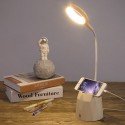 Rechargeable LED Table Lamp Pen Holder Phone Stand with Power Bank Function 3-Level Dimmable Brightness Desk Lamp Eye Protection