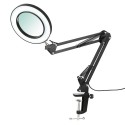 Tomshine Flexible Clamp-on Table Lamp with 8x Magnifier Swing Arm Dimmable LEDs Desk Light