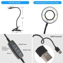 D C 5 V 6 W 24 LEDs Clamp Clip Desk Light Table Lamp USB Powered Operated 3 Colors Temperature Changing Stepless &amp; 10 Levels