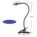 D C 5 V 6 W 24 LEDs Clamp Clip Desk Light Table Lamp USB Powered Operated 3 Colors Temperature Changing Stepless &amp; 10 Levels