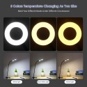 D C 5 V 6 W 24 LEDs Clamp Clip Desk Light Table Lamp USB Powered Operated 3 Colors Temperature Changing Stepless &amp; 10 Levels