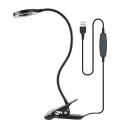 D C 5 V 6 W 24 LEDs Clamp Clip Desk Light Table Lamp USB Powered Operated 3 Colors Temperature Changing Stepless &amp; 10 Levels