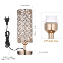 Tomshine Crystal Bedside Table Lamp Decorative Desk Light with Dual USB Charge Ports Modern Nightstand Lamp for Bedroom Living D