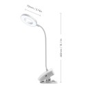 USB Clip-on Table Lamp Touching Control LEDs Eye-caring Night Light 3 Color Modes Reading Light (Ring)