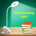 USB Clip-on Table Lamp Touching Control LEDs Eye-caring Night Light 3 Color Modes Reading Light (Ring)