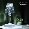 USB Rechargeable Acrylic Diamond Table Lamp Touching Control Crystal Bedside Night Light Decorative Bedroom Nightstand Lamp