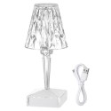 USB Rechargeable Acrylic Diamond Table Lamp Touching Control Crystal Bedside Night Light Decorative Bedroom Nightstand Lamp