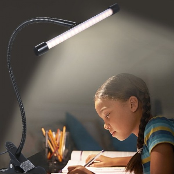 D C 5 V 7 W 36 LEDs Clamp Clip Desk Light Table Lamp USB Powered Operated 3 Colors Temperature Changing 10 Levels Adjustable Bri