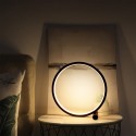 25CM Round LEDs Table Lamp Modern Circular Design Nightstand Lamp Reading Table Lamp for Bedroom Living Room Office