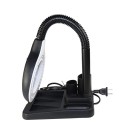 AC220V 6W 40 LEDs 5X/10X Magnifier Glass Desk Lamp with Gadget Storage Design