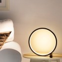 25CM Round LEDs Table Lamp Modern Circular Design Nightstand Lamp Reading Table Lamp for Bedroom Living Room Office