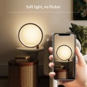 25CM Round LEDs Table Lamp Modern Circular Design Nightstand Lamp Reading Table Lamp for Bedroom Living Room Office