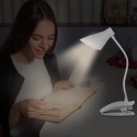 LED Clip On Reading Light USB Rechargeable Reading Lamp with Slick Touch Control