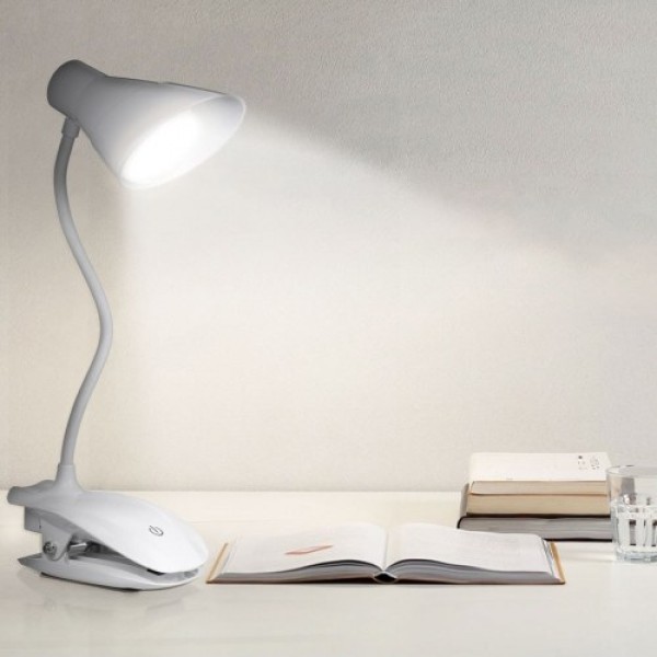 LED Clip On Reading Light USB Rechargeable Reading Lamp with Slick Touch Control