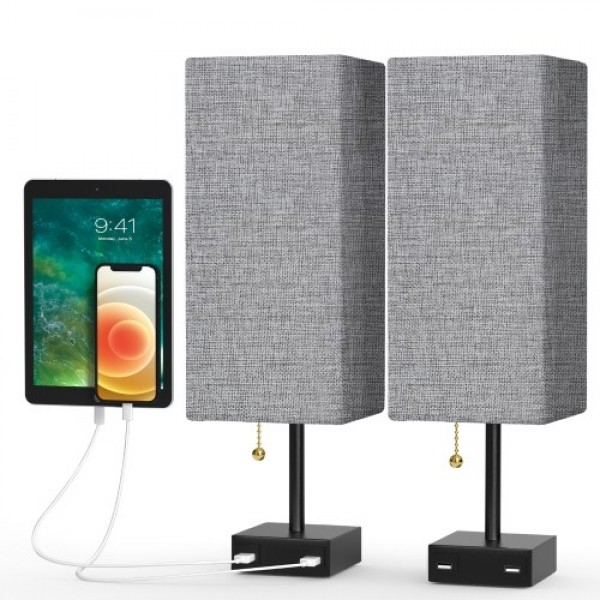 Tomshine Bedside Table Lamp Dual USB and Socket