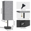 Tomshine Bedside Table Lamp Dual USB and Socket