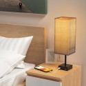 Tomshine Bedside Table Lamp Dual USB and Socket