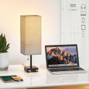 Tomshine Bedside Table Lamp Dual USB and Socket