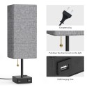 Tomshine Bedside Table Lamp Dual USB and Socket