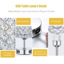 Tomshine Crystal Table Light with Socket and Dual USB Ports