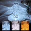 Acrylic Diamond Table Lamp Touching Control 3 Lighting Colors with Brightness Adjustable