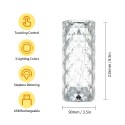 Acrylic Diamond Table Lamp Touching Control 3 Lighting Colors with Brightness Adjustable