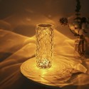 Acrylic Diamond Table Lamp Touching Control 3 Lighting Colors with Brightness Adjustable