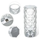 Acrylic Diamond Table Lamp Touching Control 3 Lighting Colors with Brightness Adjustable