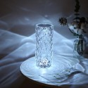 Acrylic Diamond Table Lamp Touching Control 3 Lighting Colors with Brightness Adjustable