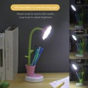 LEDs Desk Lamp USB Rechargeable Night Light with Pen Holder Touch Control 3 Lighting Mode 360° Flexible Hose for Bedroom Reading