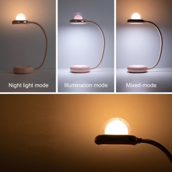 Desk Lamp 360° Flexible Table Lamp Desk Light with 3 Light Modes USB Charging Port Eye-Caring LED Desk Lamp for Bedroom Office S