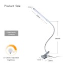 D C 5 V 7 W 18 L-ED Clamp Clip Desk Light T-able Lamp USB Powered Operated 3 Colors Temperature Changing