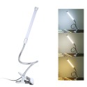 D C 5 V 7 W 18 L-ED Clamp Clip Desk Light T-able Lamp USB Powered Operated 3 Colors Temperature Changing