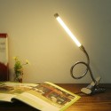 D C 5 V 7 W 18 L-ED Clamp Clip Desk Light T-able Lamp USB Powered Operated 3 Colors Temperature Changing