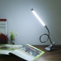 D C 5 V 7 W 18 L-ED Clamp Clip Desk Light T-able Lamp USB Powered Operated 3 Colors Temperature Changing