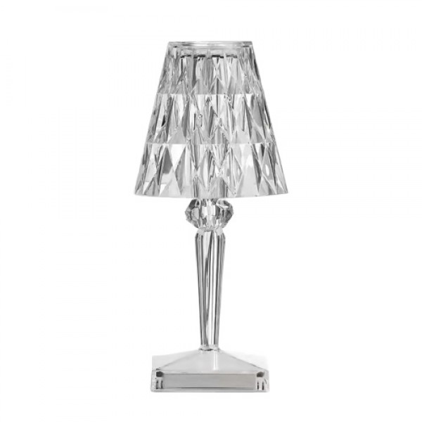 Acrylic Diamond Table Lamp 3 Lighting Colors with Brightness Adjustable USB Crystal Bedside Night Light