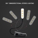 LED Desk Lamp Clip Night Light 5W 6000K 360 Degrees Adjustable Touch Dimming 3 Light Modes Reading Lamp For Bedroom