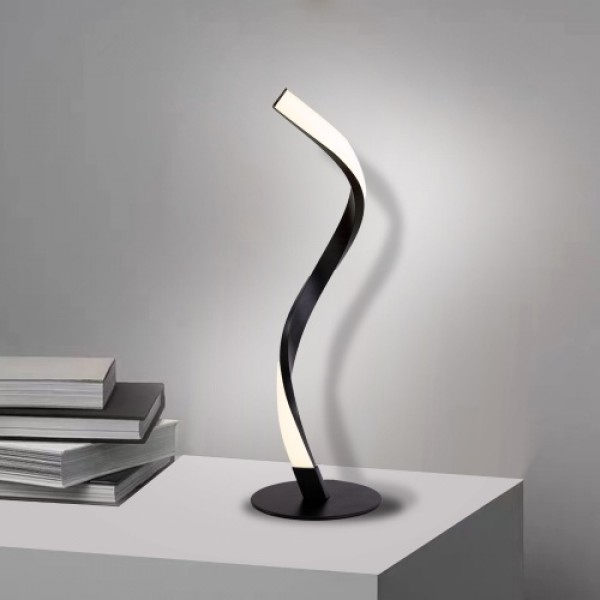 Modern Table Lamp Spiral Design LED Nightstand Lamps Decorative Night Lights Metal Bedside Lamp Desk Light