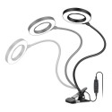 LED Clip-On Lights Reading Light Work Learning Desk Lamp Light Color Brightness Adjustable With Magnifying Glass