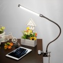 USB Clamp LED Desk Table Lamp Adjustable Clip-on Flexible Gooesneck Light 6W 18LED  Eye Protection with Switch for Reading Study